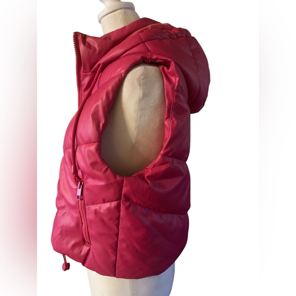 Love Tree Bright Pink Girl Vest, Faux Leather, Size Small. - Picture 7 of 15